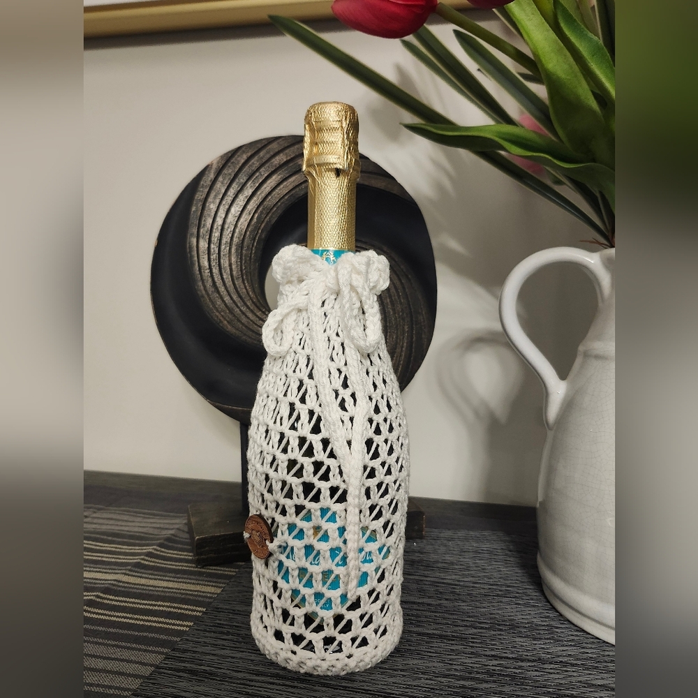 Handcrafted White Wine Bottle Cozy
